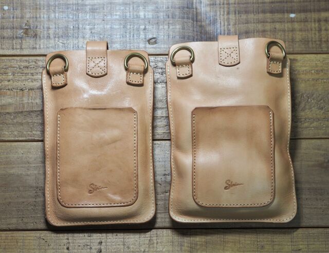 ヌメ革製スマホショルダー（スマホポーチ）